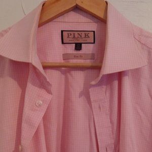 Men's Thomas Pink Slim Fit Pink Dress Shirt